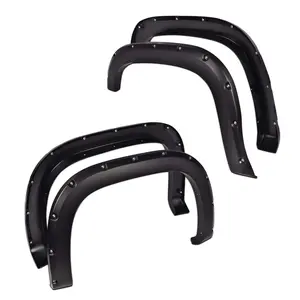 Pocket Rivet Fender Flares, 4PCS Smooth Matte Black Bolt-On Wheel Arch Covers for GMC Sierra 1500 2007-2013, Automotive Truck Vehicle Exterior Guard Shroud Trim Accessories