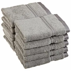 Superior Egyptian Cotton 10-Piece Face Towel Set Silver Superior Egyptian Cotton 10-Piece Face Towel Set Silver