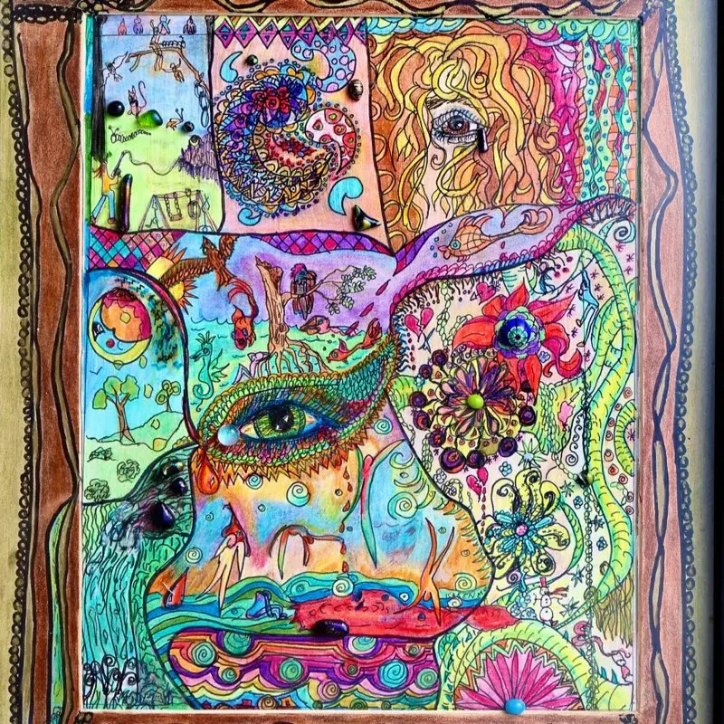 Mind's Eye Archival Giclee Art Print Signed by Artist Mixed Media Colorful Abstract Design