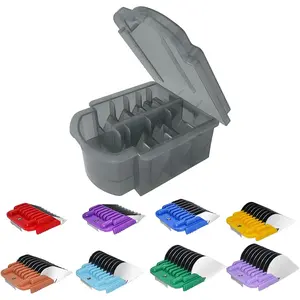 Animal Stainless Steel Attachment 8 Colors Guide Comb Set from 1/8 Inch to 1 Inch(3-25mm),Compatible with Andis, Oster A5, Wahl KM10 Series Clipper Detachable Blade(Only fit for 15# 10# 30# blade)