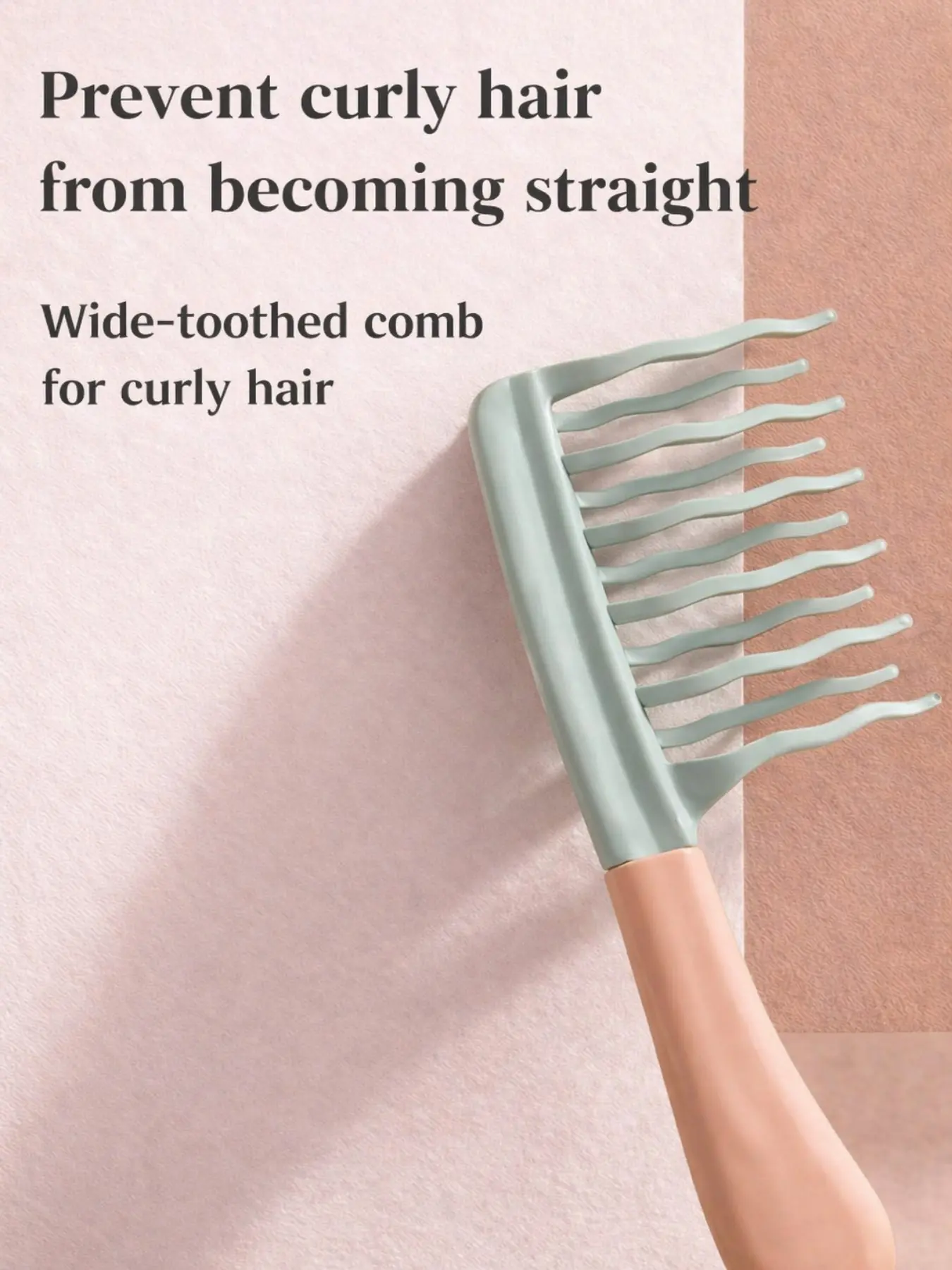 Dual Wide-Tooth Hair Comb, Detangling Comb for Long Curly Hair, Abs Handle, Scalp Massage, Daily Use, Styling Tool, Detangler Combs