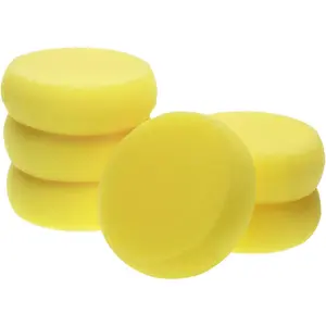 6pcs 3inch Yellow Round Painting Sponges Synthetic Artist Sponge for Art & Craft Pottery Clay Cleaning Ceramics Wall