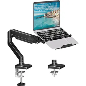 Laptop Stand for Desk, 2-in-1  Mount with Laptop Tray Holds 2.2-22lbs, Adjustable Laptops Arm Mount for Max 17" Notebook & 32" , Laptops Desk Arm with Clamp/Grommet