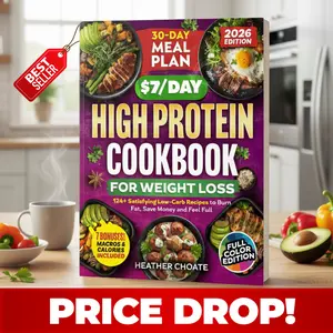 The $7 Day High Protein Cookbook, 124 Easy Low Carb Recipes and 30 Day Meal Plan, Budget Friendly High Protein Meals for Everyday Cooking, Family Friendly Recipe Collection with Simple Meal Prep Ideas for Busy Lifestyles