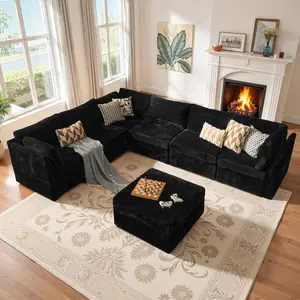 ALTRIGUS Oversized Modular Sectional Sofa, U Shaped Couch with Movable Ottoman, Large 6 Seat Corner Couches for Living Room, Spacious Space,Free Combination