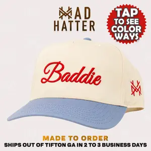 Baddie 3D Puff Embroidered Trucker Hat Bold Graphic Adjustable Snapback