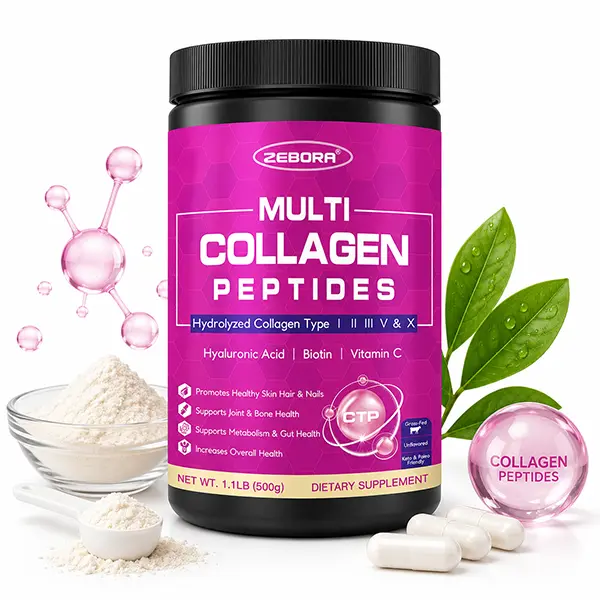 Multi Collagen Peptides Powder Type I II III V X with Hyaluronic Acid, Biotin & Vitamin C, Hydrolyzed Collagen for Skin Hair Nails & Joints, Unflavored, Keto & Paleo Friendly, 50 Servings