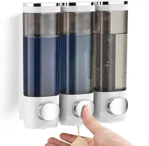 Zoronk Shampoo and Conditioner Dispenser Shower Soap Dispenser Shampoo Dispenser Body Wash Dispenser for Bathroom,Large Capacity, White Silver