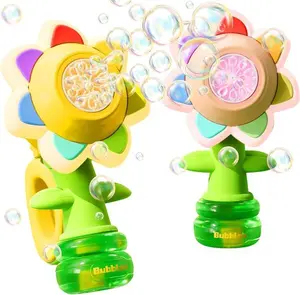 7-Color Flower Bubble Blaster Toy – Handheld Bubble Machine for Kids & Adults, High-Volume Bubbles for Indoor/Outdoor Play, Party Favors, Garden, Pool & Bathtub Fun (Includes Tool)
