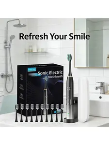 FUPAI Premium Sonic Electric Toothbrush - 5 Cleaning Modes, Rechargeable IPX7 Waterproof Toothbrush with 3 Brush Heads for Adults, Travel-Friendly o be type ca bikinitrimmer women 2 in 1 shaver wet dry use hair shaver cordless bald head razor woman