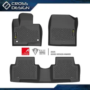 CROSSDESIGN TPE Floor Mats Fits For 2013-2018 Hyundai Santa Fe Sport 5-Passenger Model  Upgraded Version