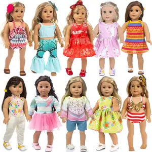 10 Sets American 18 Inch Doll Clothes and Accessories Include Doll Clothing Dress Fit for 18 inch Dolls ( No Doll )