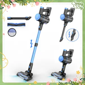 N8 Cordless Stick Vacuum Cleaner 40 Mins Runtime 25Kpa Lightweight Stick Vacuum,Self-Standing Rechargeable Vacuum Cleaners for Pet Hair,Carpet,Hardwood Floor Blue