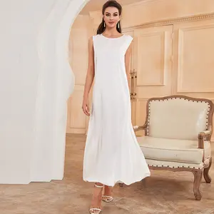 Versatile Satin‑Look Sleeveless Tank Dress – 3‑Color Loose Fit Muslim Women’s Summer Slip Dress(NCA020) Maxidresswomen