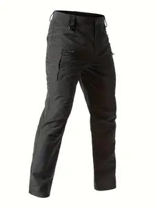Single-piece men's outdoor tactical work trousers, Pants, featuring versatile utility pockets, solid-coloured, breathable and hard-wearing, suitable for sports, outdoor activities, hiking, camping, workwear (without belt