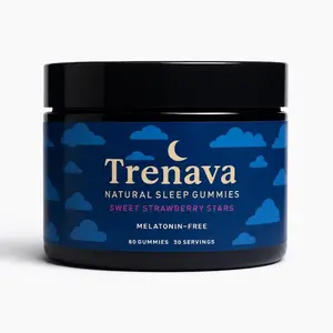 Trenava Natural Sleep Gummies - 30 Servings - Sweet Strawberry Stars (Melatonin Free) Relaxation Essential Minerals