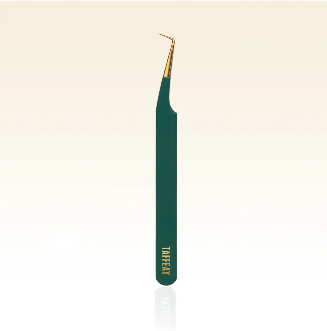 TAFFEAY Fanning Tweezer for Flawless Lash Extensions, TY-01 Professional Stainless Steel Tool with Non-slip Coating & Precision Design, Green Fiber