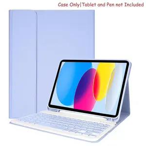 Keyboard Case for iPad 10th Generation 10.9 inch 2022 & iPad 11th Generation 11 inch 2025, Detachable Portable Keyboard Case with Rechargeable Wireless Keyboard for ipad 10th/11th Gen