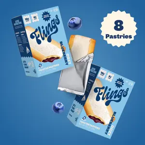 Blueberry Protein Pastries - 8 pastries - 10G Protein, Low Sugar, Snack Bar - Real Ingredients