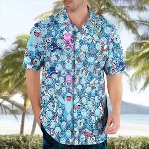 2026 Trendy Tropical Mud-Dweller Friend PKM Hawaiian Shirt & Shorts Set - Fresh Summer Aloha Beachwear, Youthful Bold Graphic Button Down, Relaxed Vacation Outfit, Breathable Holiday Set, Perfect Unique Gift Idea for Nature & Fantasy Lovers