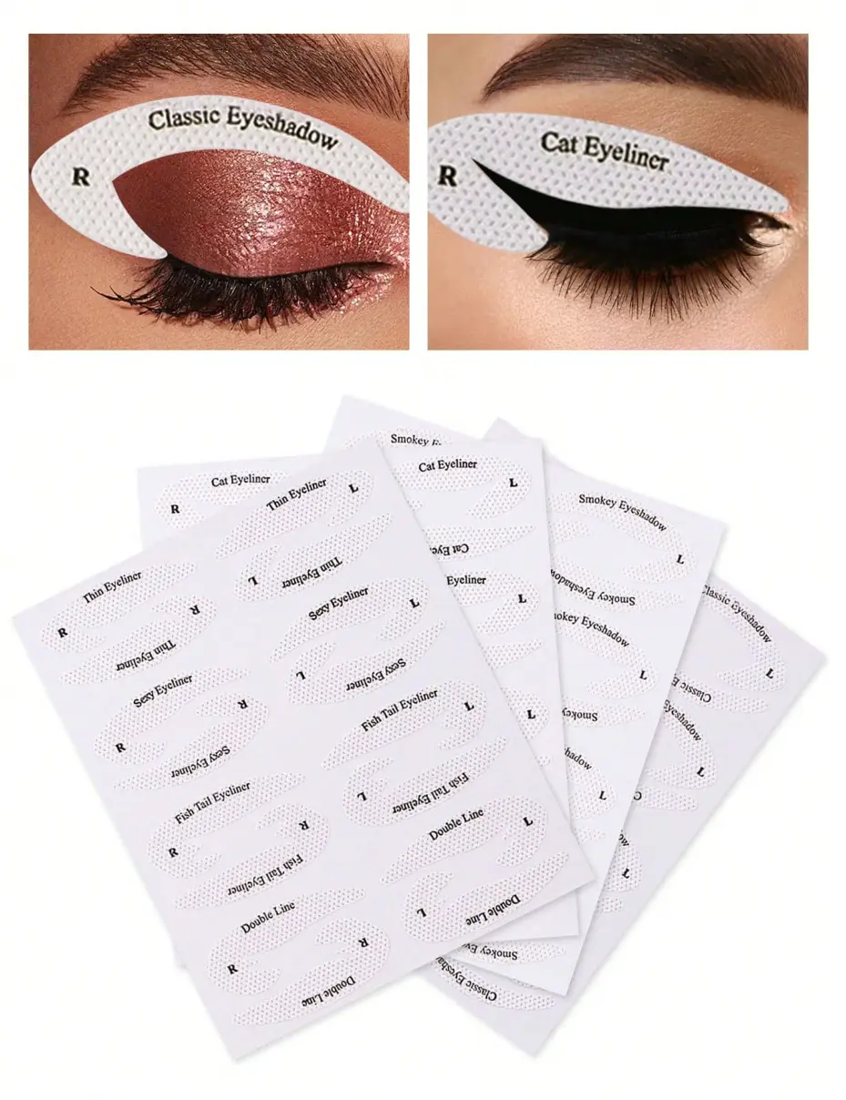 Portable Multi-Shape Eye Shadow Eyeliner Sticker Set, Quick DIY Perfect Eye Look Template Sheets