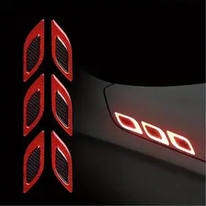 3D Car Modeling Reflective Strip Reflective Car Sticker, License Plate Night Warning, Door Side Bumper Anti-scratch Sticker, Fender Anti-collision Sticker