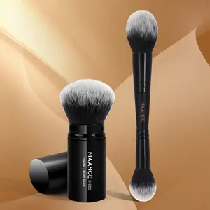 MAANGE 2pcs Facial Makeup Brush Set, Loose Powder Brush Blush Brush, Professional Soft Brushes for Flawless Makeup Application, Ideal for Beauty Enthusiasts, Makeup Accessories Gifts for Friends, Face Makeup Brushes
