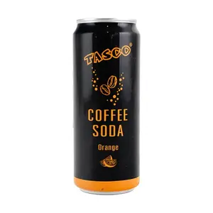 TASCO Thai Orange Flavored Coffee Soda Drink - 330ml Can - Refreshing Bubbly Citrus Energy Boost