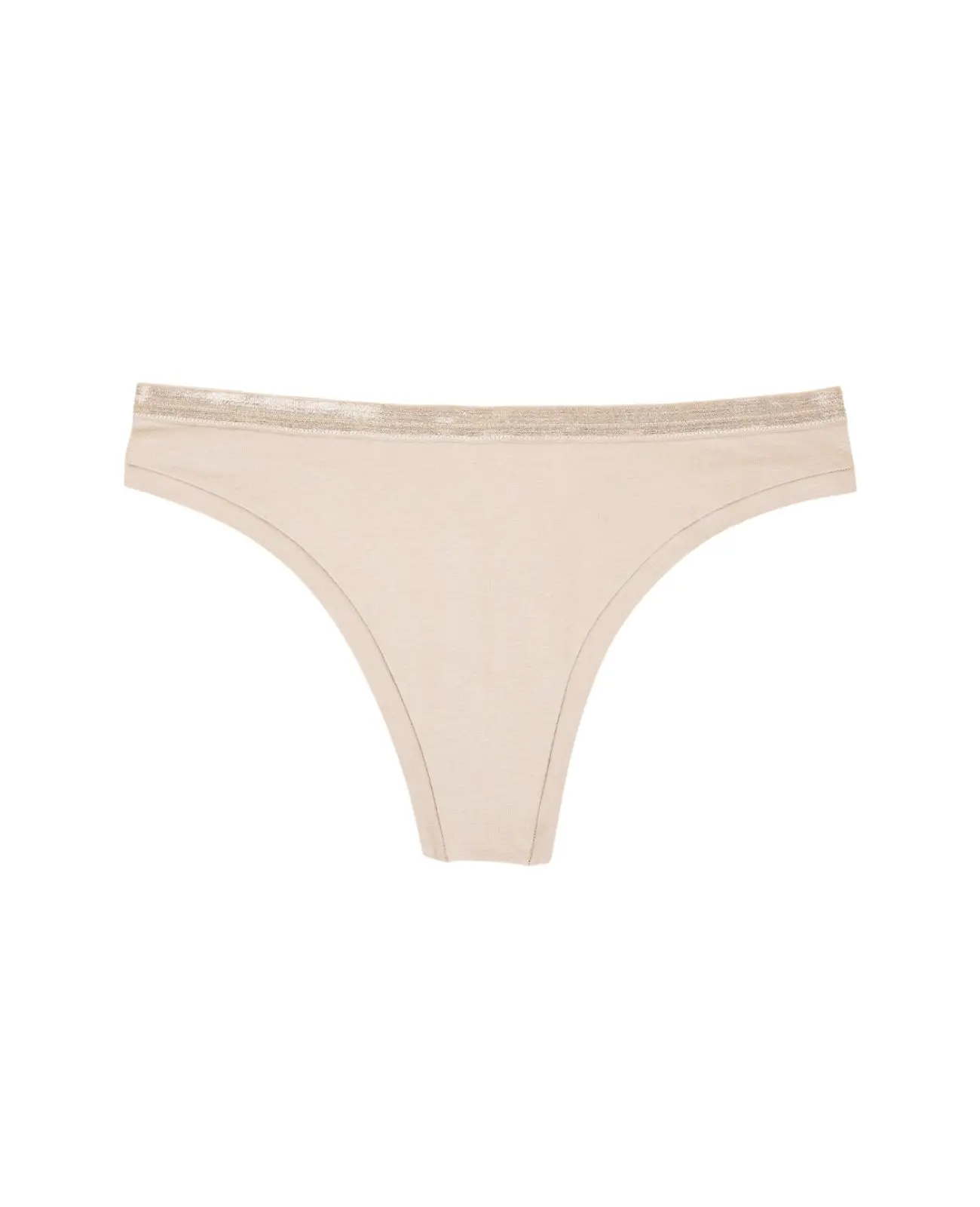 Organic Cotton Low-Rise Thong in Stone