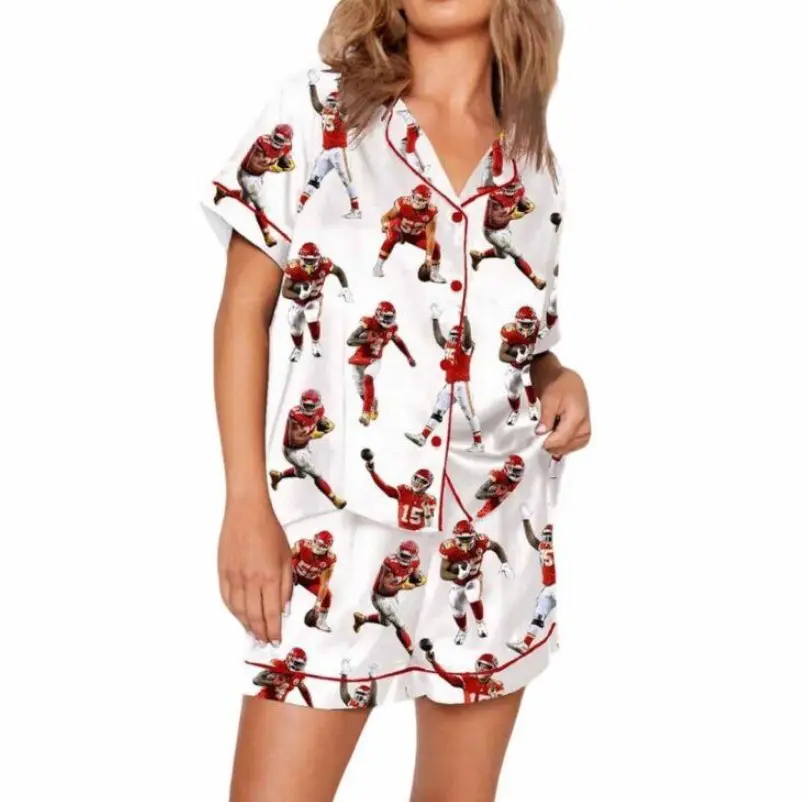 KChiefss Football Pajama Set, Satin Pyjamas Set 2025