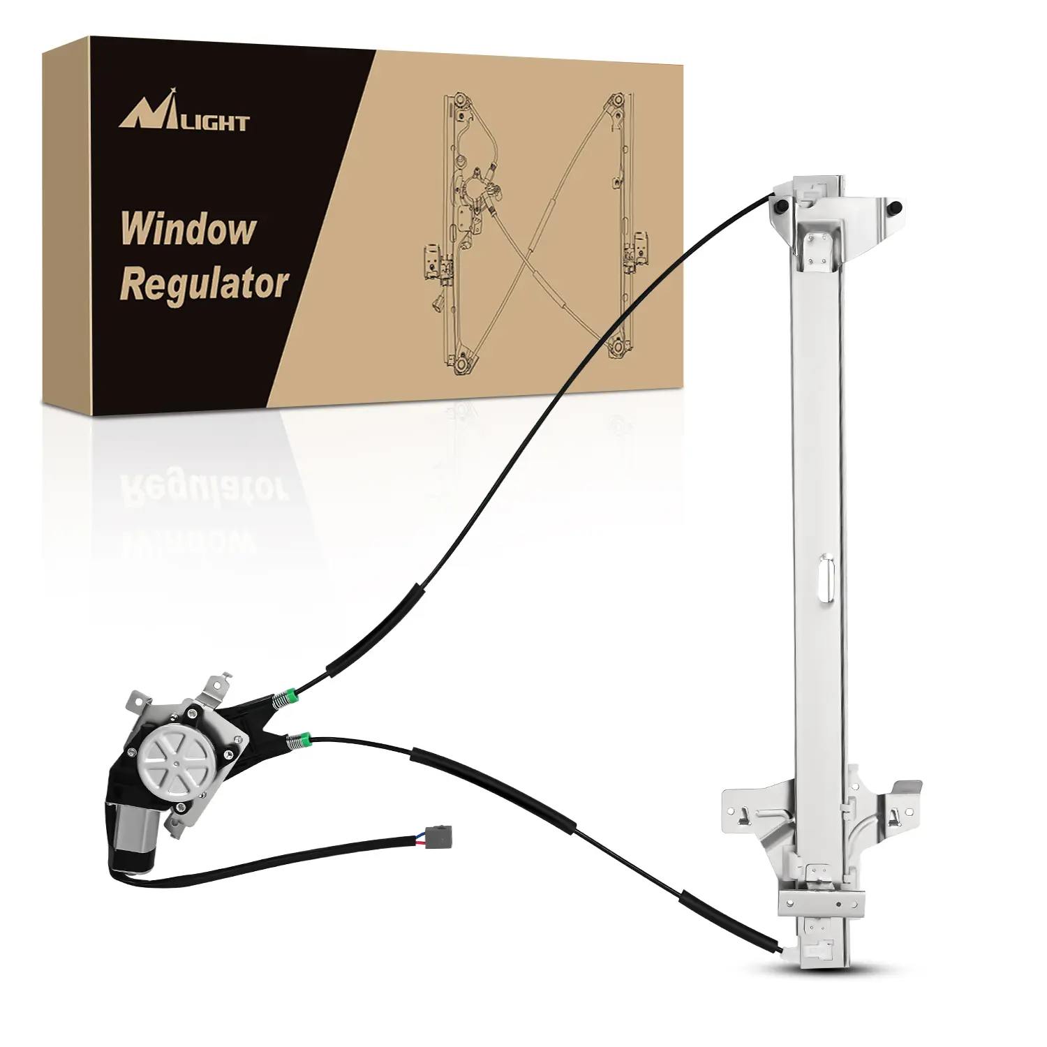 Nilight Durable Power Window Regulator with Copper Wire Motor - Front Driver-Side DIY Van Part, Simple Plug-and-Play Install, 2003-2014 Ford E150-E550 Econoline Super Duty Compatible, 741-586 OEM Equivalent, Extreme Temperatures Resistant