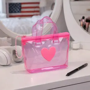 Pure Color Storage Bag, Mini Handheld Storage Bag, Girl Heart Gift Hanging Decoration, Earphone Case, Transparent Plush Shoulder Bag, Multifunctional Storage Bag, Portable Organizer, Versatile Storage Bag, Zipper Pouches