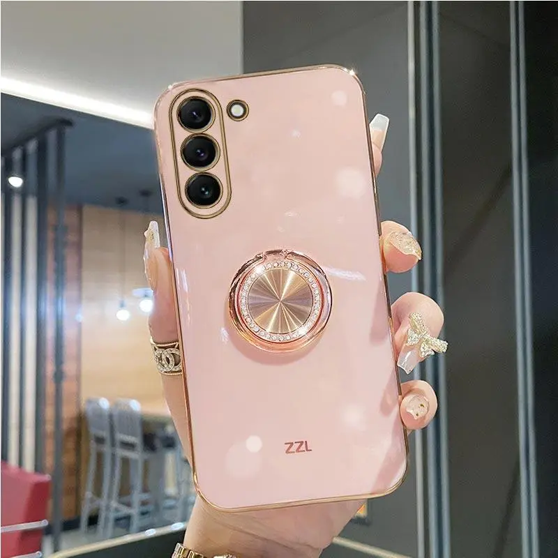 Diamond Bling Ring Holder Case For Samsung Galaxy S23 S20 S22 S21 S10 S9 S8 Note10 20 8 9 Plus Ultra S20 Fe S 23 Stand Cover