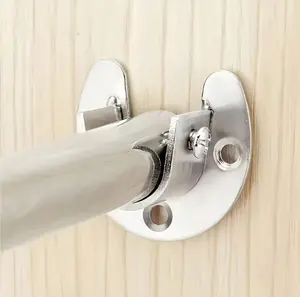 2pcs Heavy Duty Stainless Steel Rod Socket Flange Set For Closet Bracket, Closet Pole End Support