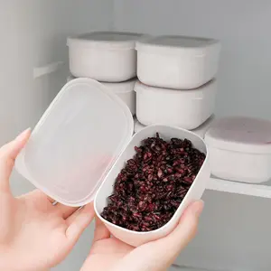 4-piece reusable refrigerator storage box with transparent lid; suitable for kitchen frozen food preparation and grain storage. Home Goods - Home Storage - Storage Boxes