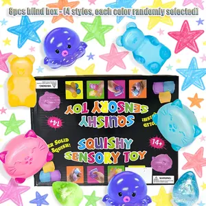 8pcs/set, blind box with various animal shaped maltose for stress relief and kneading music, stress relieving toys, Squishy sensory fidgets, slow rebound kneading, suitable as a small gift for parties and gatherings