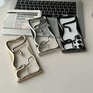 Creative Snake Design Phone Case, 1 Count Electroplated Glossy Phone Protective Cover, Phone Accessory Compatible with Samsung Galaxy S22 Ultra S23 Ultra S24 Ultra S25 Ultra