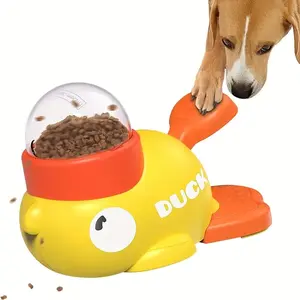 Interactive Dog Treat Dispenser Duck Shape Slow Feeder Toy, Durable Plastic Pet Entertainment, Suitable for Puppies & Adults, Petsafe Material, Interactive Chew