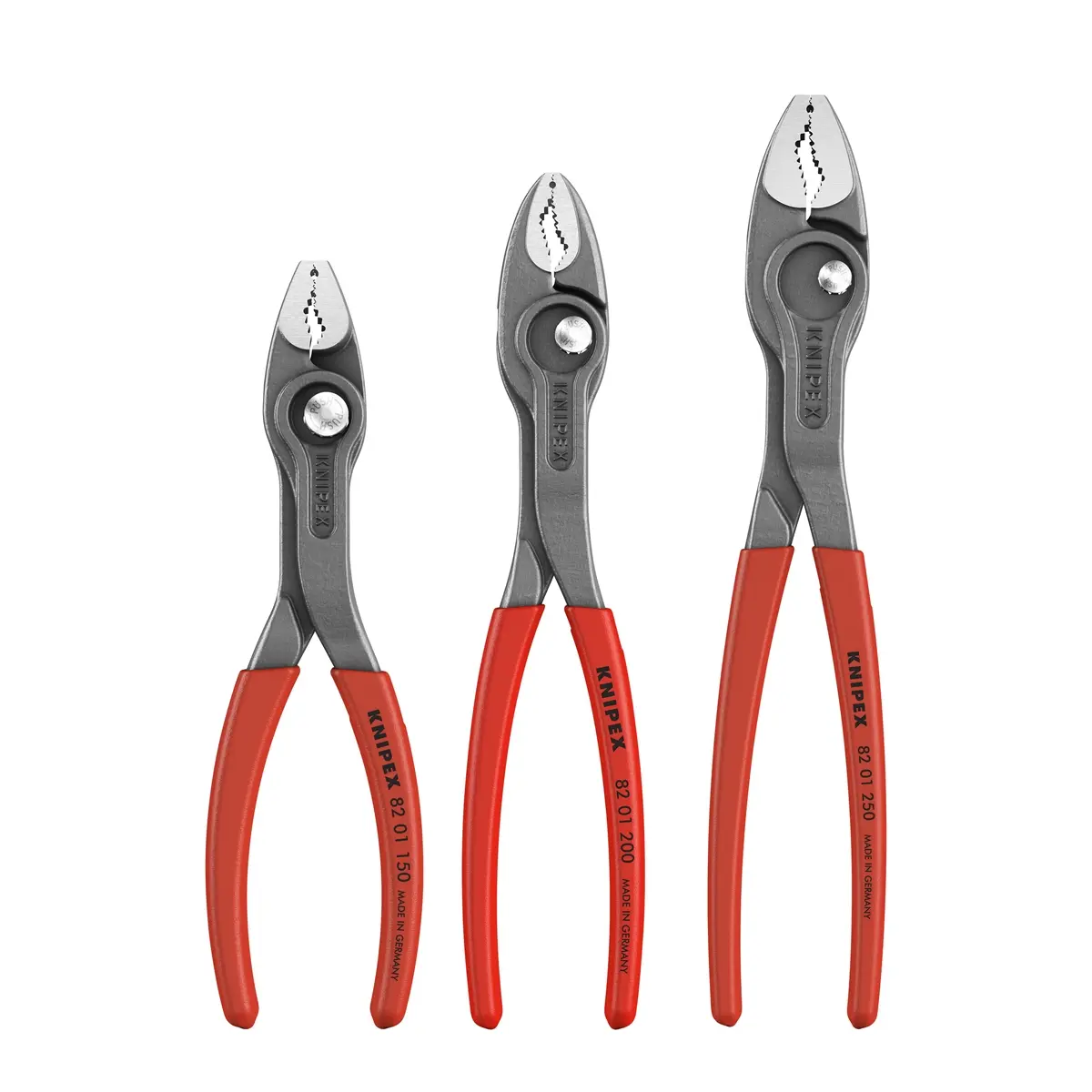 Knipex 3-Piece Multi-Function Pliers Set - Chrome Vanadium Steel Fishing Hand Tools with Push Button Twin-Grip, Adjustable Jaw Width, Heavy Duty for Easily Gripping Stripped Screws, Round/Square/Hex Materials