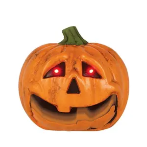 7" Light Up Talking Jack O' Lantern Decoration