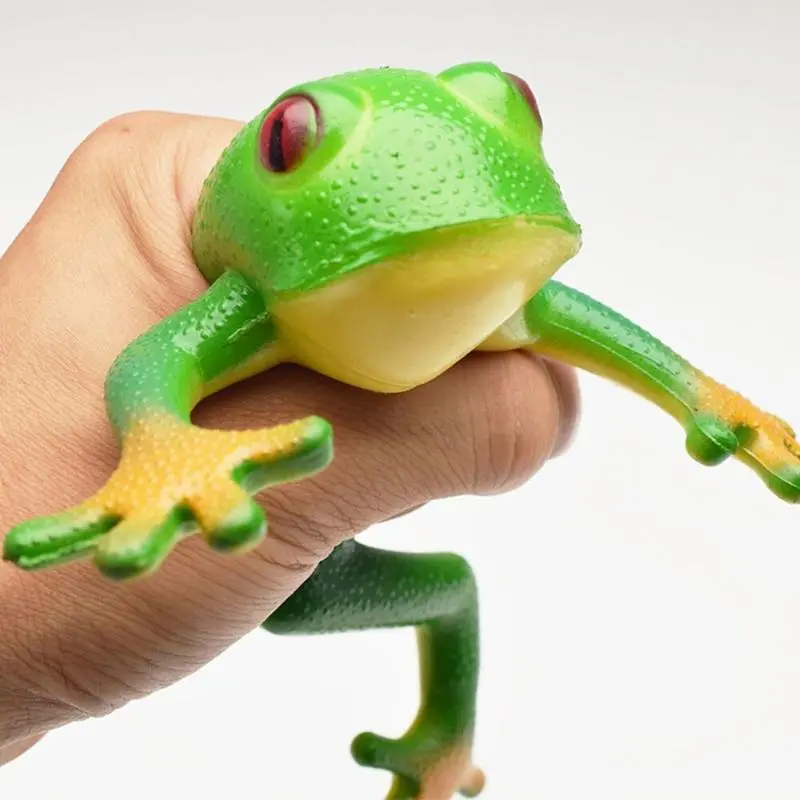 Tricky Decompress Frog Toys Simulation Frog Model Soft Rubber Fake Frog Sensory Play Great Gift for Toddlers Funy Prank Toys