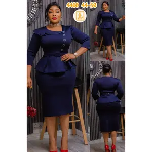 Navy Peplum Executive Dress – Style