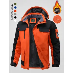 Men's Winter Fleece Hooded Jacket - Windproof Casual Outdoor Jacket With Zip Closure