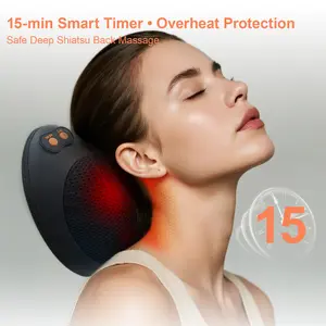 Back Massager,Shiatsu Neck Massager for Pain Relief,Electric Shoulder Foot Massage Pillow with Heat,Gifts for Women/Men,Deep Tissue Kneading for Waist,Legs,Use at Home,Car,Office