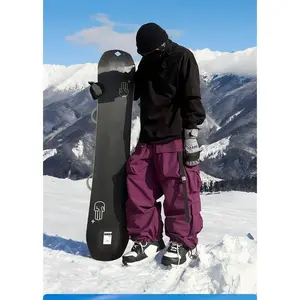 Men and Women's Oversized Ski Pants Waterproof Breathable Thermal Fleece Lining Snowboard Winter Overalls  Pants