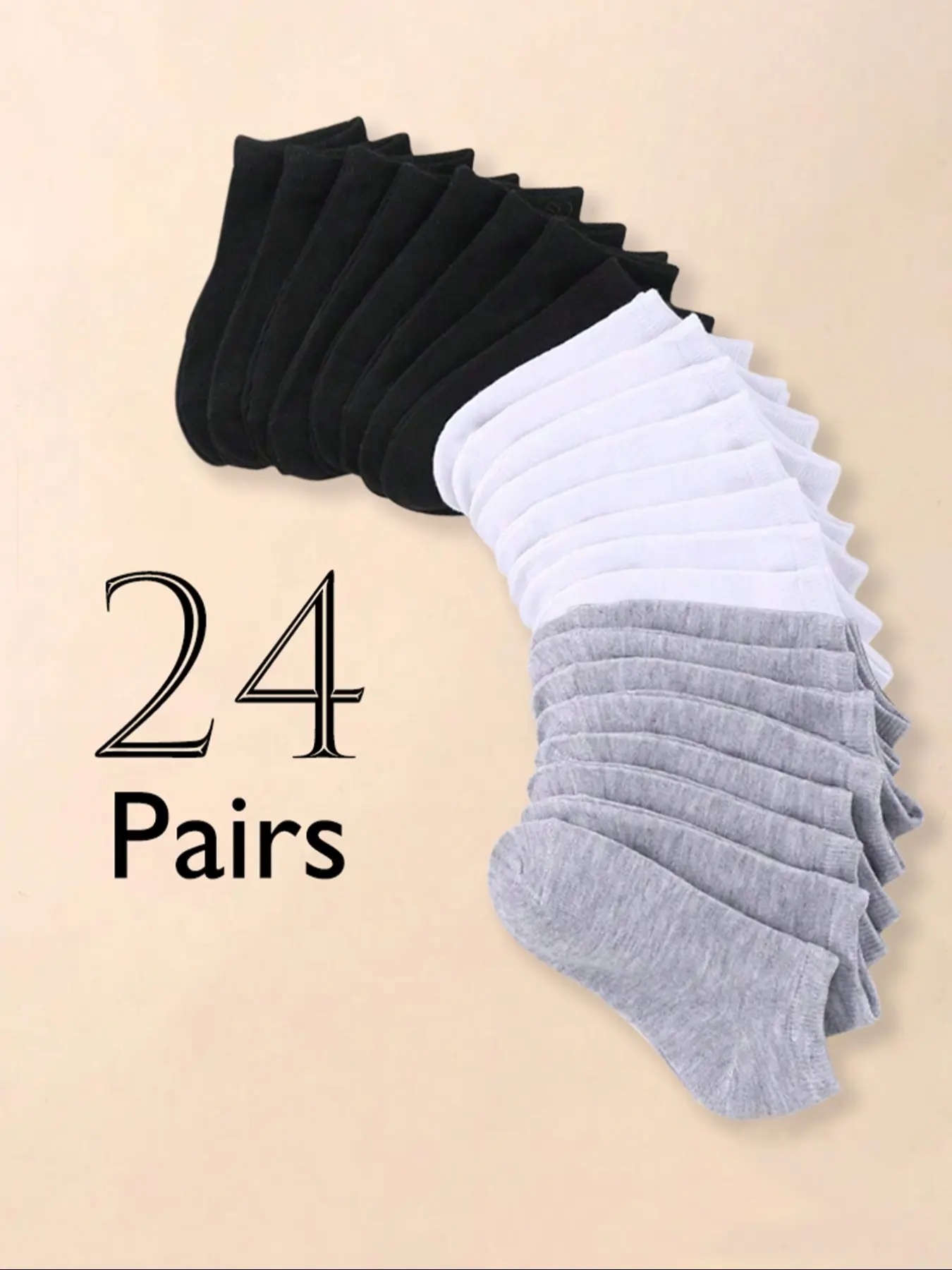 24 Pairs Kids Classic Casual Sports Socks, Comfy Hosiery, Comfortable Breathable Durable Quality Moderate Thickness Boys Girls Crew Socks, Daily Wear Baby Short Socks