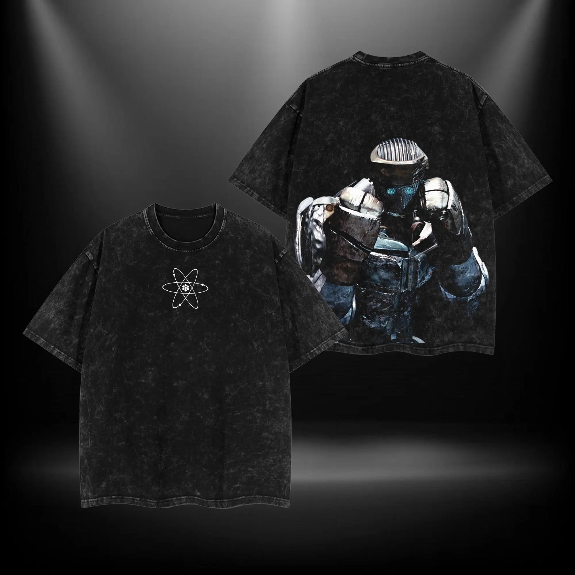 Atom - Real Steel Menswear Gift for movie fans Top Apparel Classic Oversized Seamless Simple Straight Man designer shirts Men's Regular Fit Floral Print Tee