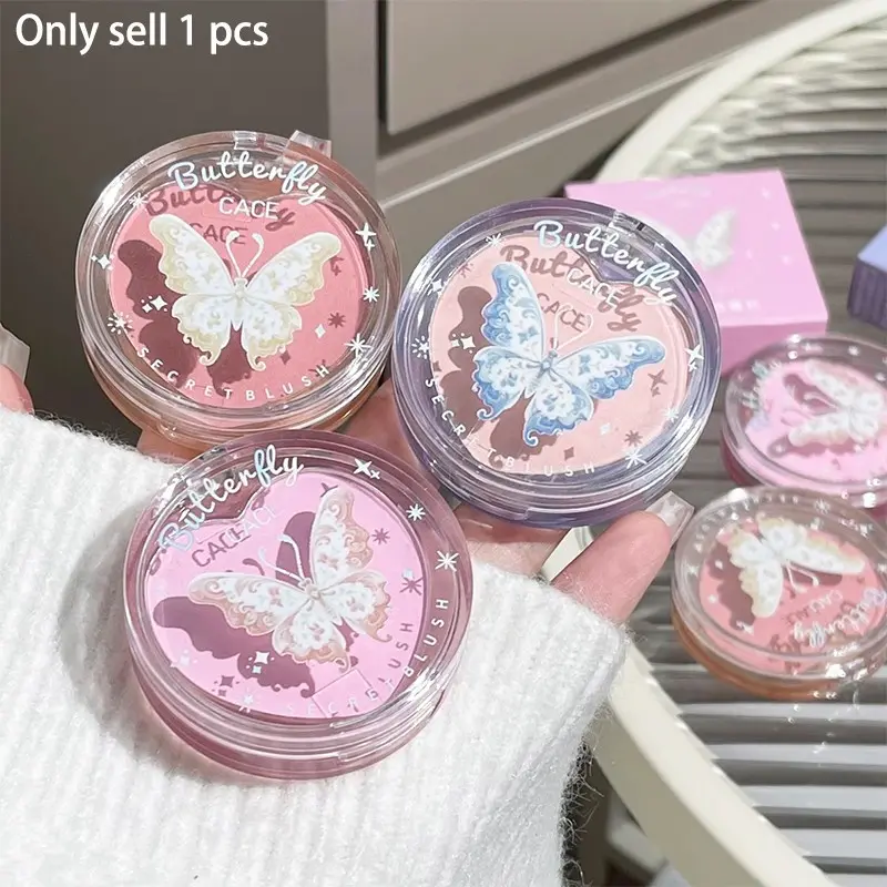 Cute Butterfly Blush Balm, Makeup, 3 Versatile Shades, Natural Glow, Suitable for All Skin Tones, Perfect for Everyday Use, Enhance Your Look