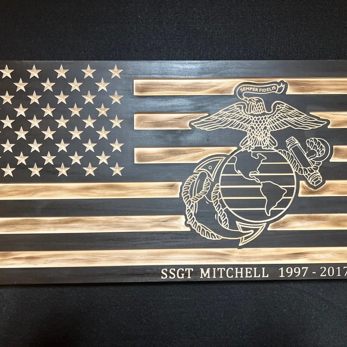 Personalized USMC Flag, Rustic Flag, Marine Flag, Military Flag, American Flag, Wood Flag, Wooden Flag, Veteran Flag, Wood Marine Flag, Semper Fidelis, Devil Dog Wooden