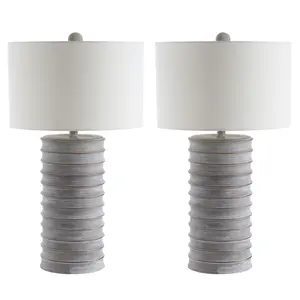 Melina Table Lamp (Set of 2) - White Wash - Safavieh